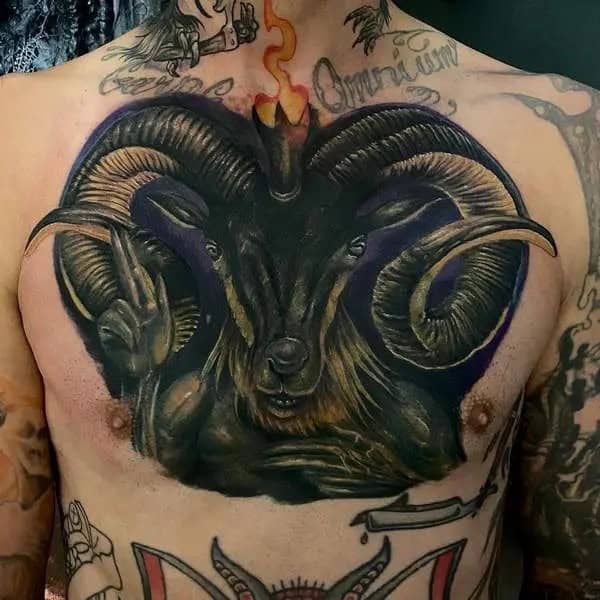 Baphomet Chest Tattoo