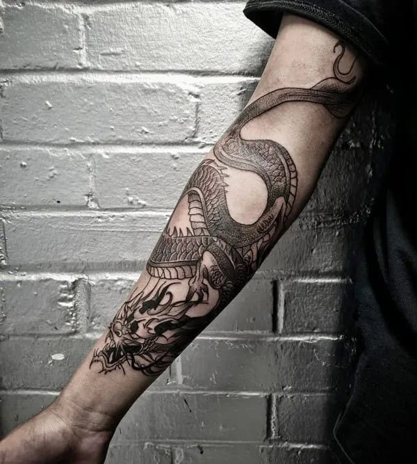 Chinese Dragon Forearm Tattoo