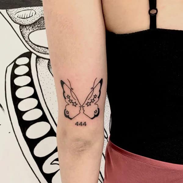 444 Butterfly Tattoo