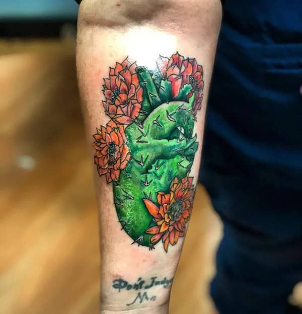 Cactus Heart Tattoo