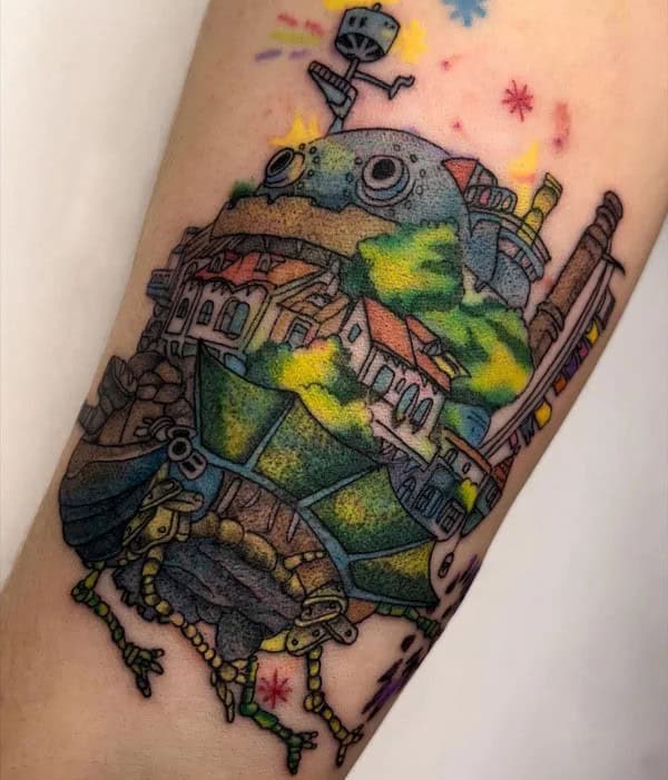 Sleeve Howl’s Moving Castle Tattoo