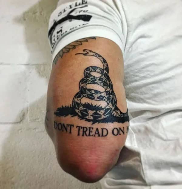 “Don’t Tread On Me” Back Tattoo