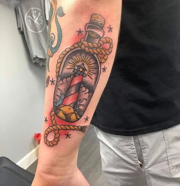 Traditional Lighthouse Tattoo