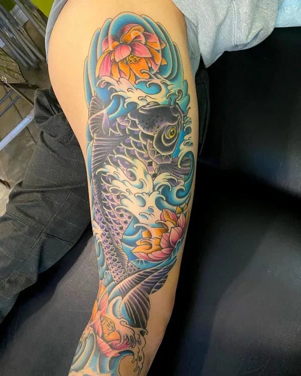 Purple Koi Fish Tattoo