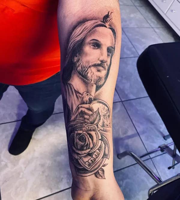 San Judas Flag Tattoo