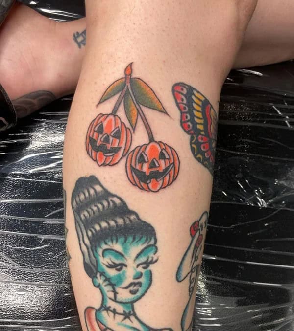 Halloween Cherry Tattoo