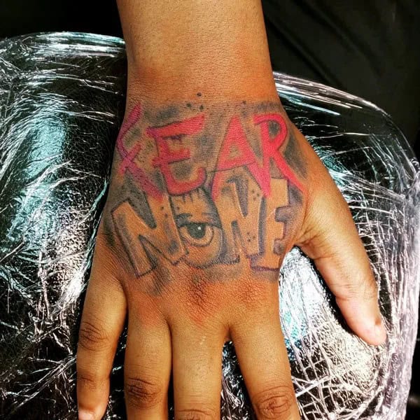 Fear None Skull Tattoo