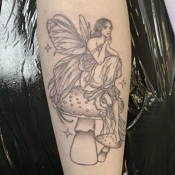 Fairy Mushroom Tattoo