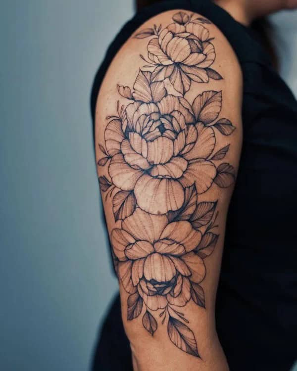 November Birth Flower Arm Tattoo