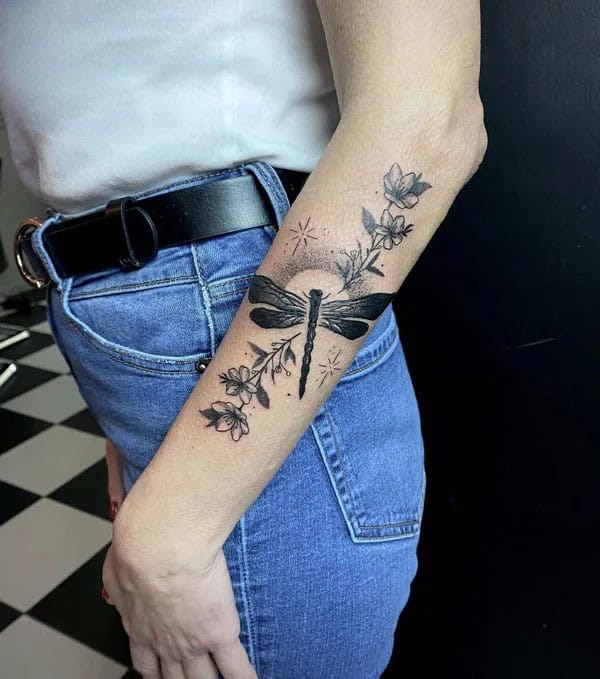 Black Dragonfly Tattoo