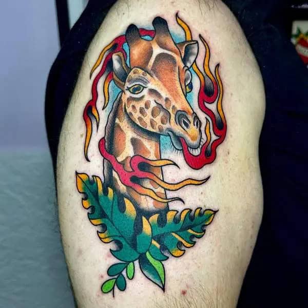 Traditional Giraffe Tattoo