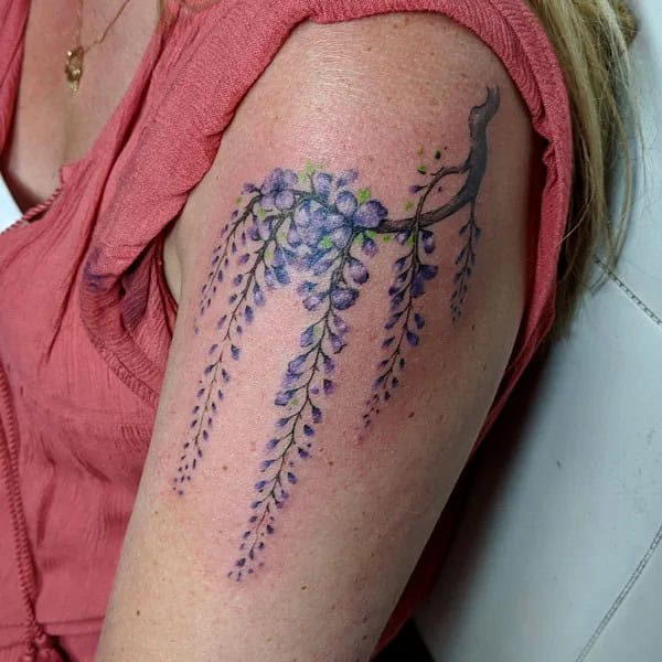 Wisteria Thigh Tattoo