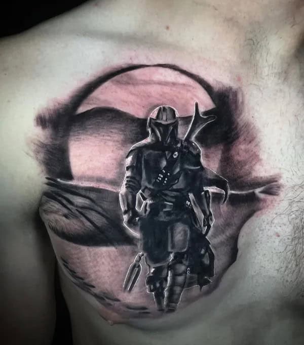 Mandalorian Chest Tattoo