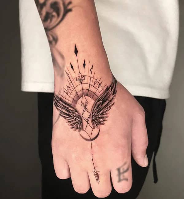 Angel Wings Tattoo On Hand