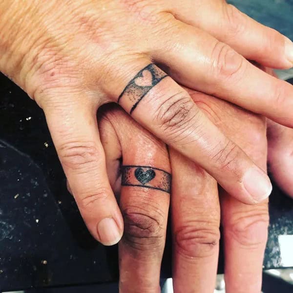 Heart Wedding Ring Tattoo