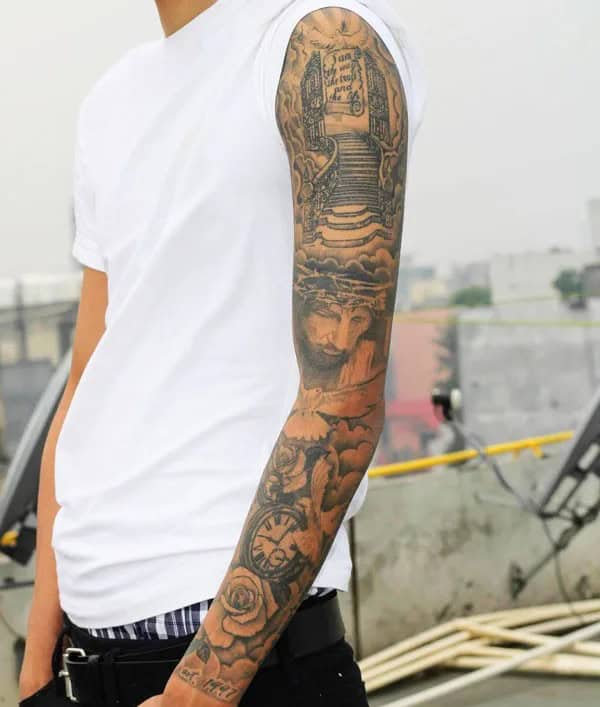 Gates of Heaven Sleeve Tattoo