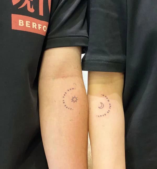 Sun and Moon Couple Tattoo