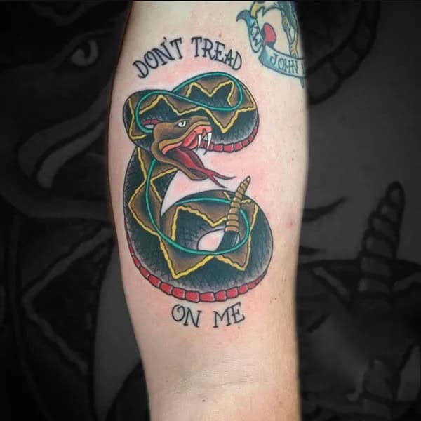 “Don’t Tread On Me” Back Tattoo