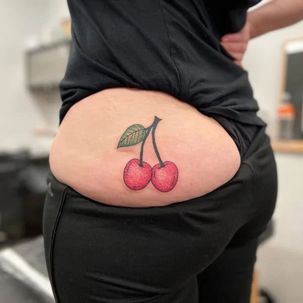 Cherry Tattoo on Hip