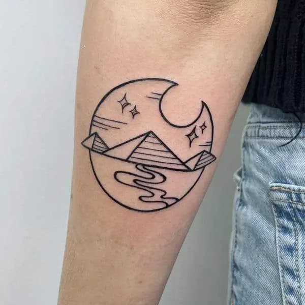 Pyramid Linework Tattoo