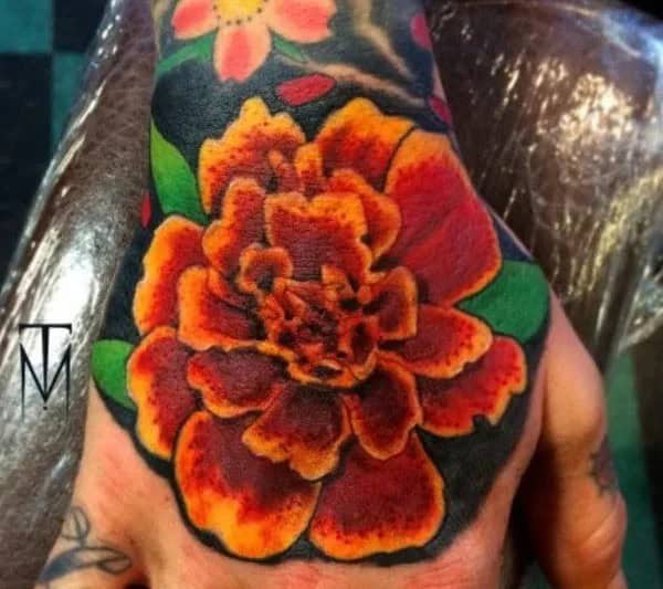 Red Marigold Tattoo