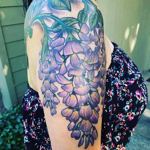 Wisteria Thigh Tattoo