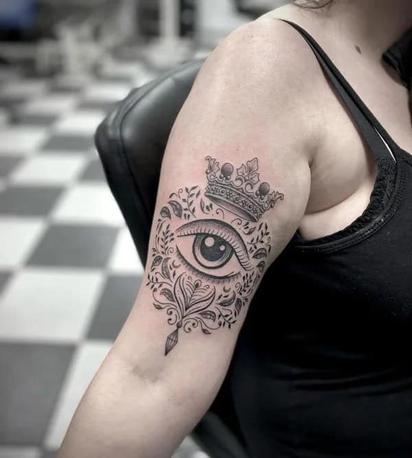 All Seeing Eye Crown Tattoo