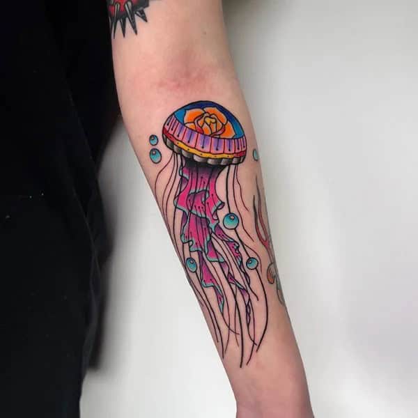 Colorful Jellyfish Tattoo