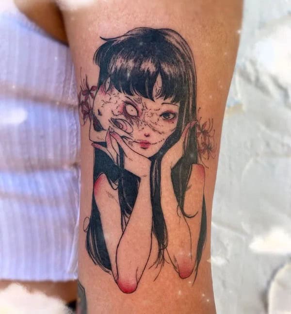 Geometric Junji Ito Tattoo