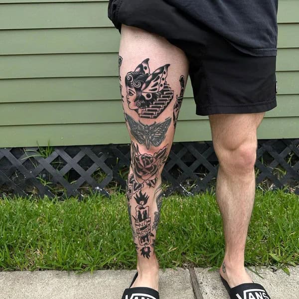 Leg Sleeve Tattoo