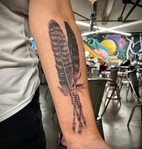 Hawk Feather Tattoo