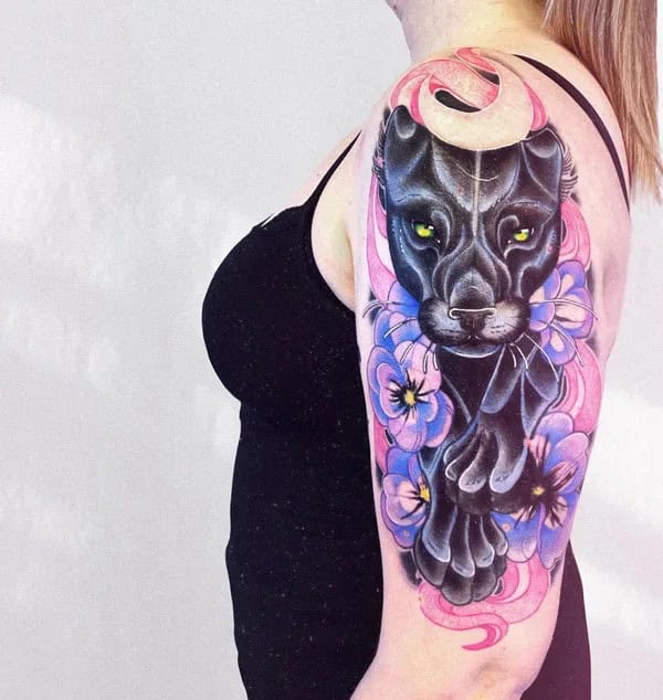 Black Panther Arm Tattoo