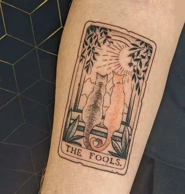 Cat Tarot Card Tattoo