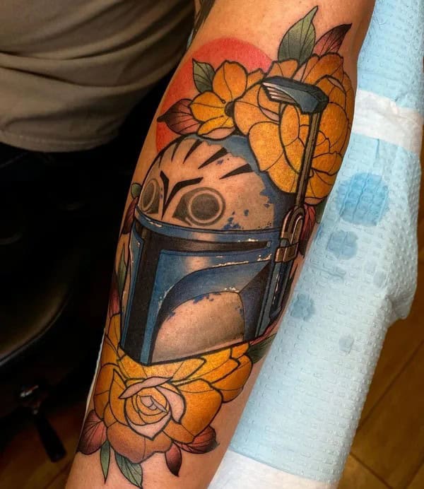 Mandalorian Floral Tattoo