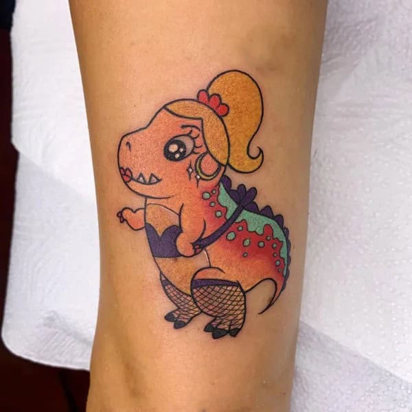 Cute Dinosaur Tattoo