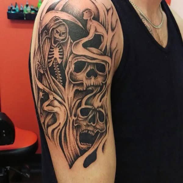 Grim Reaper Skull Tattoo