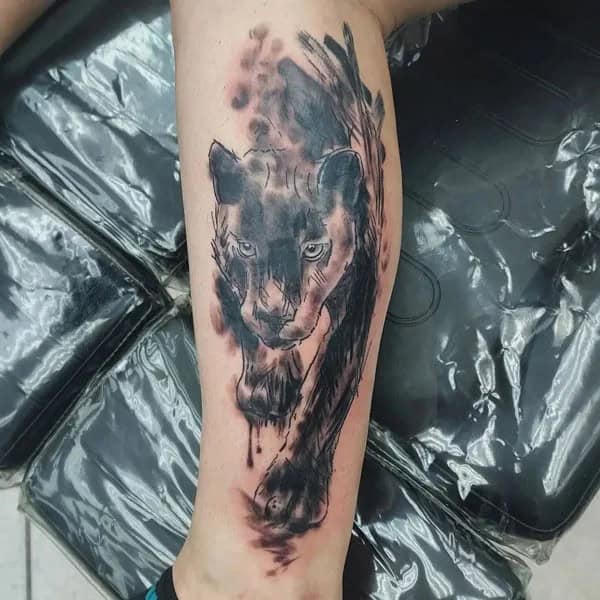 Black Panther Arm Tattoo