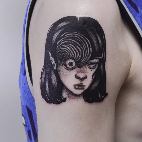 Geometric Junji Ito Tattoo