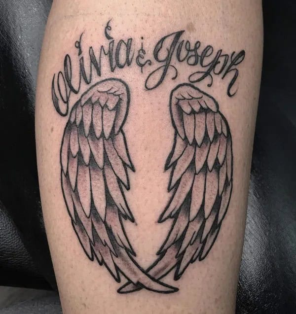 Angel Wings Tattoo With Name