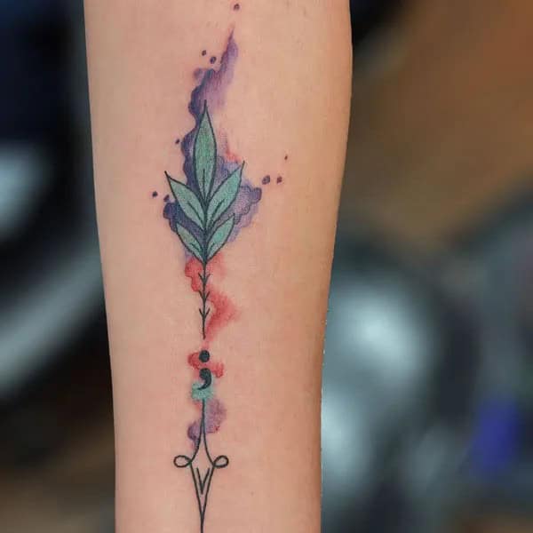 Arrow Semicolon Tattoo